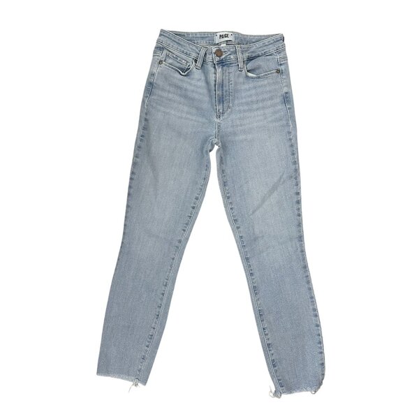 PAIGE women's Hoxton Crop Skinny Leg Light denim Jeans Size 27 - Picture 1 of 11